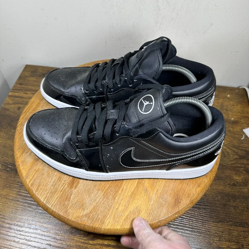 Jordan 1 Low All-Star 2021 Black White Patent Leather DD1650-001 Mens 12